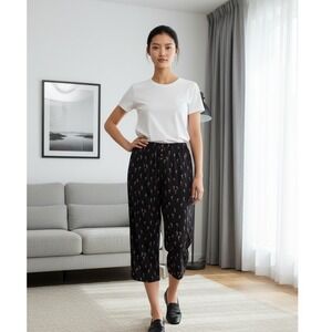 Soma Cool Nights Pajama Pants Women's XXL Black Flamingos Lounge Pull On 2X